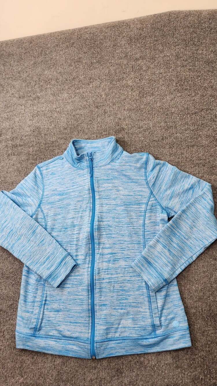 T by Talbots Blue Space Dye Full Zip Athletic Jacket Size M
